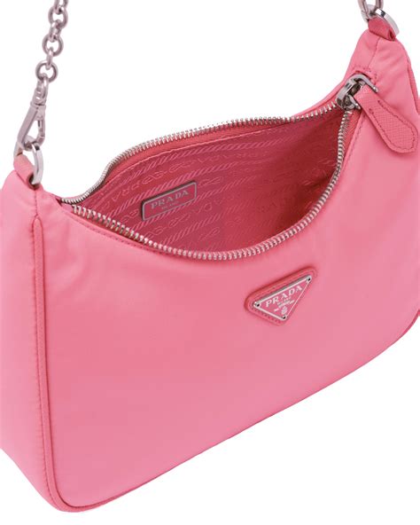 prada pink nylon shoulder bag